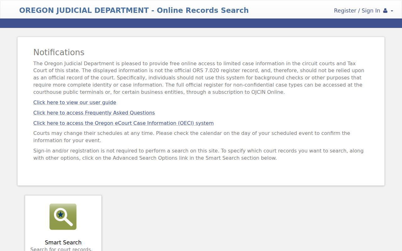 Grant County criminal history Oregon court search
