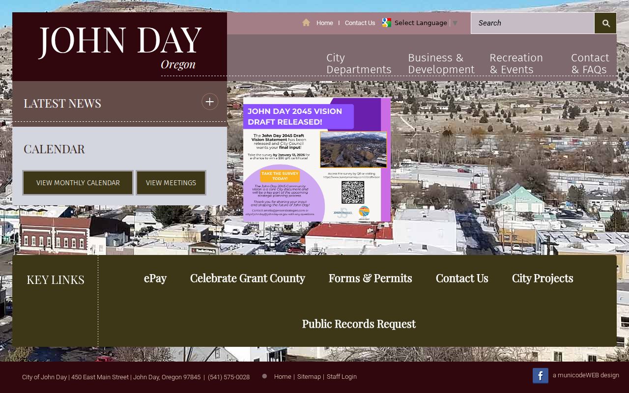 John Day city criminal records homepage